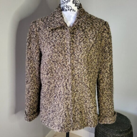 Liz Claiborne Zip Blazer  Shearling Jacket Sz 12 - Picture 5 of 12